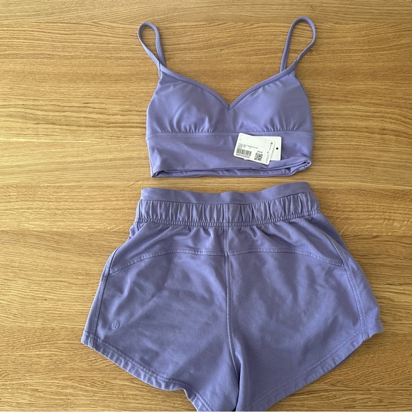Lululemon SET SZ 4 2 Align Sweetheart Bra A/B Dark Lavender 💜 Inner Glow Shorts - Picture 2 of 6